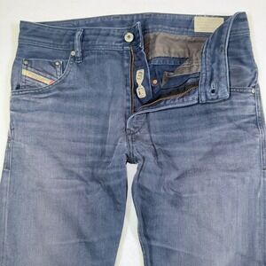 Diesel Jeans Mens‎ 30x32 Krayver Regular Slim Carrot Navy Blue Faded Whiskered